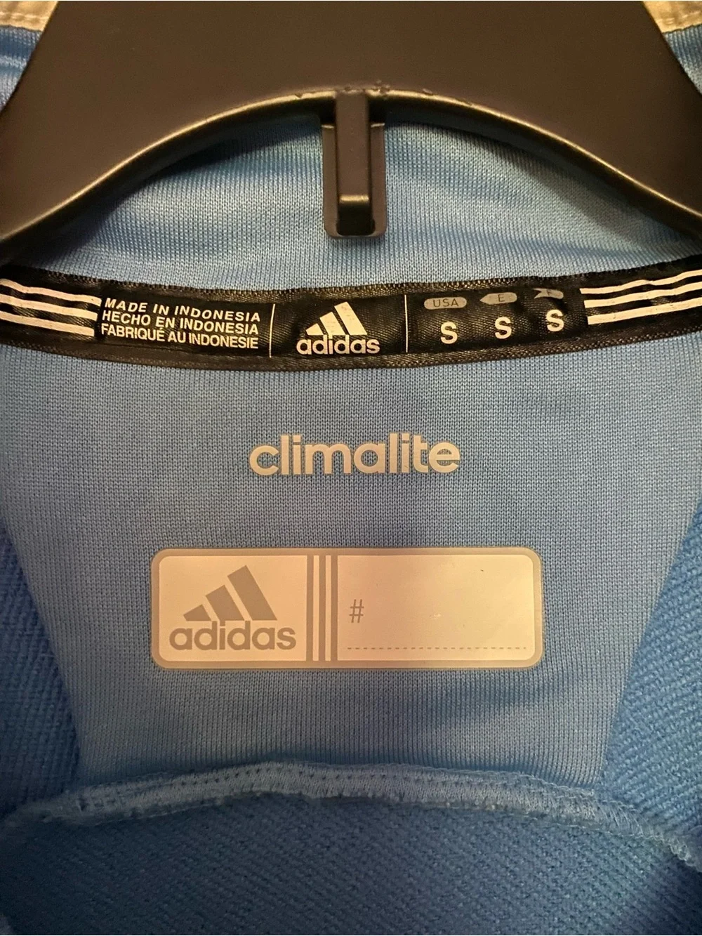 Adidas Climalite Carolina Blue White Stripes 1/4 Zip Athletic Pullover Small
